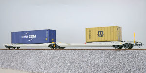 Pullman 36545 - H0 Taschenwagen, Sdggmrs, NL-AAEC Ep. VI, Container CMAU 554986 + MEDU 183613, DC